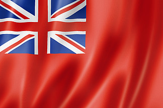 红军旗,英国国旗红色少尉,英国那飘扬的旗帜 3d 插图