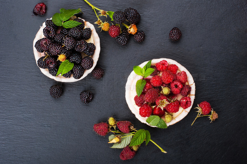 Cake with berries. Healthy sweets background.