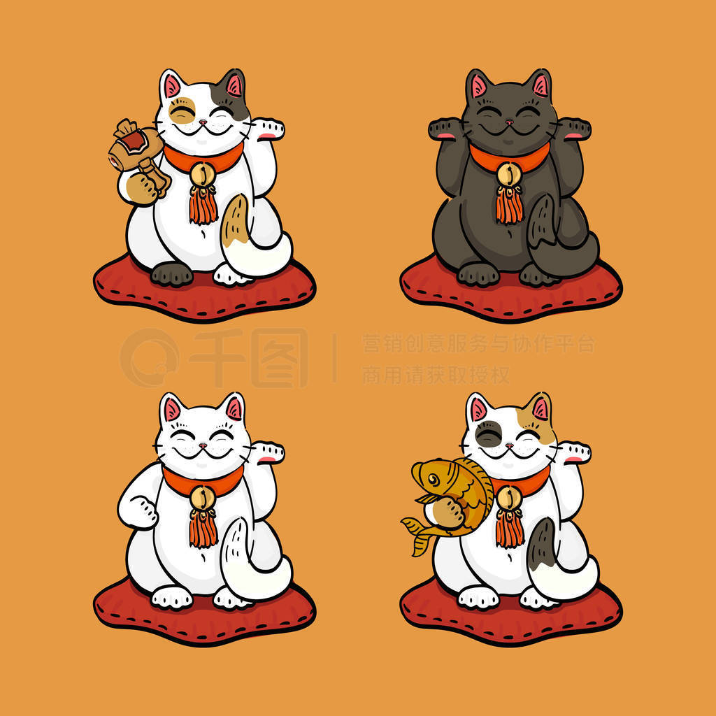 ռֻè (maneki neko) ڲͬ (, )èĵͷϡĲͼͨ.