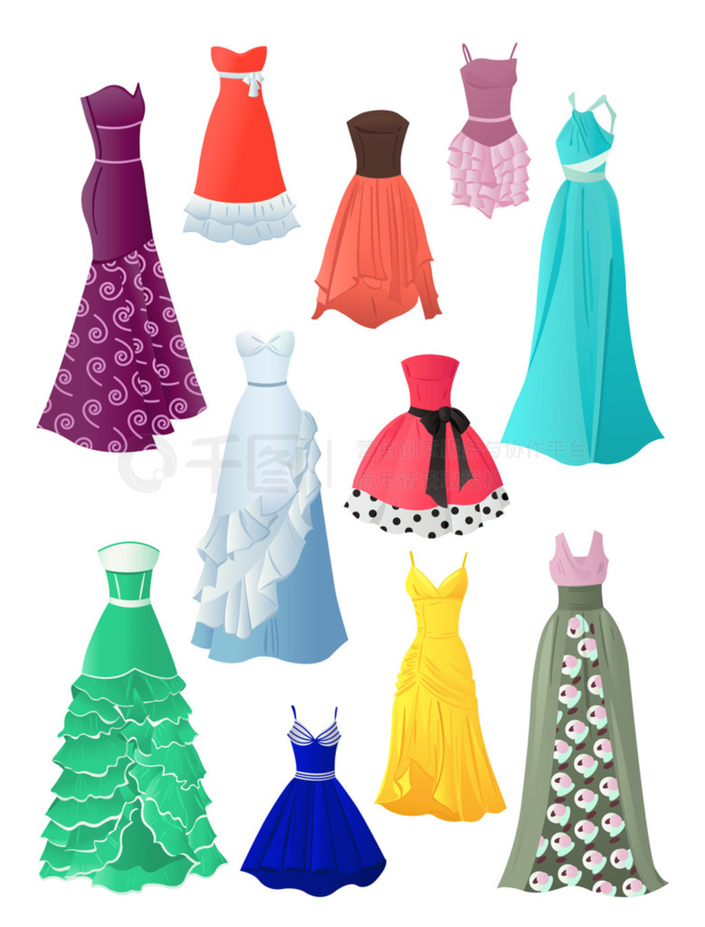 Set of prom dresses