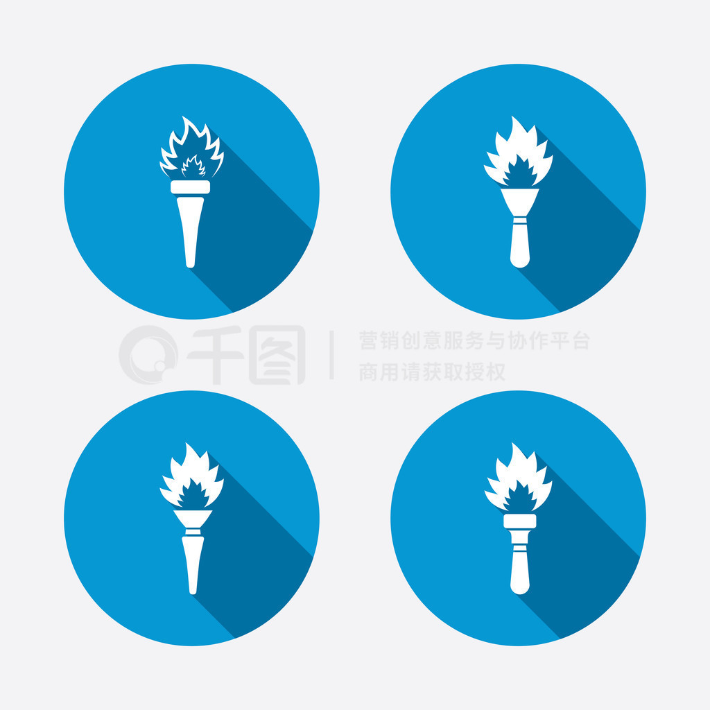 Torch flame icons.