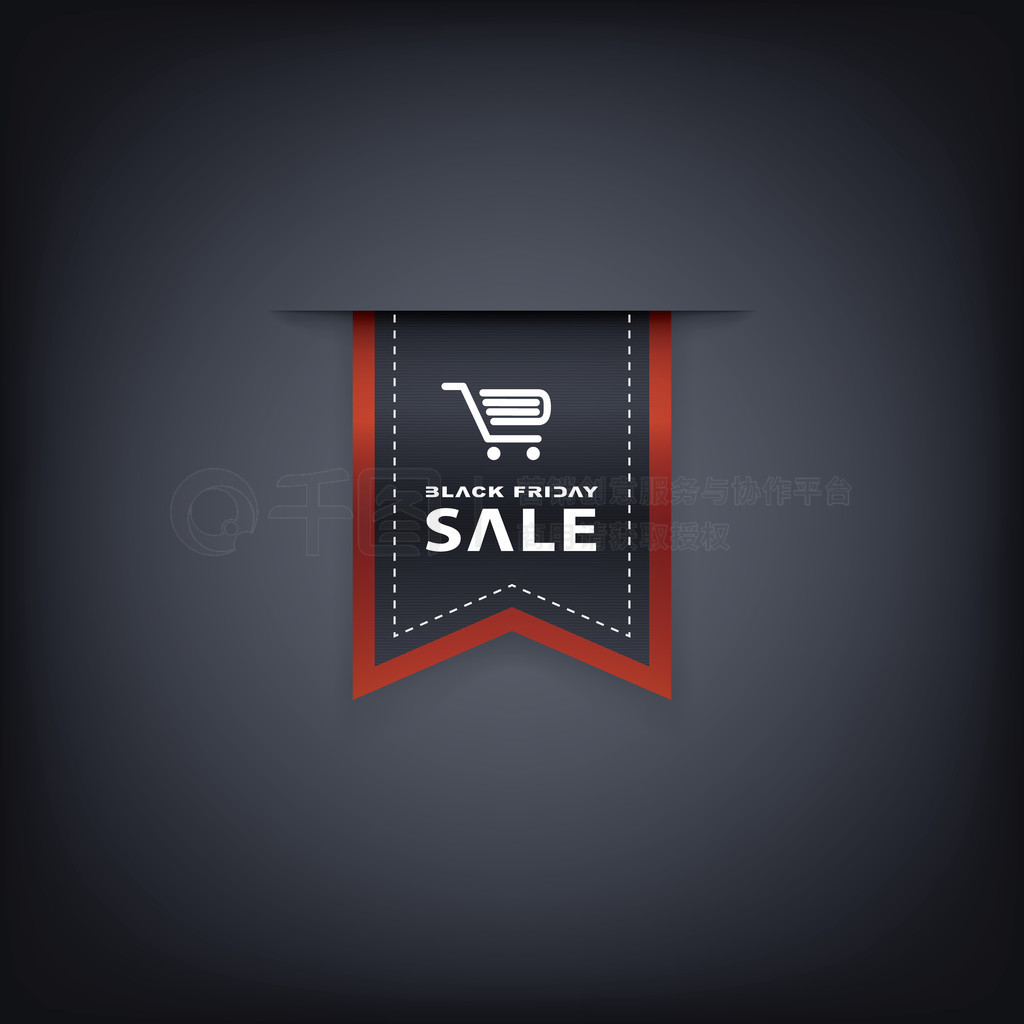 Vertical Black Friday sales ribbons. Eps10 vector illustration.