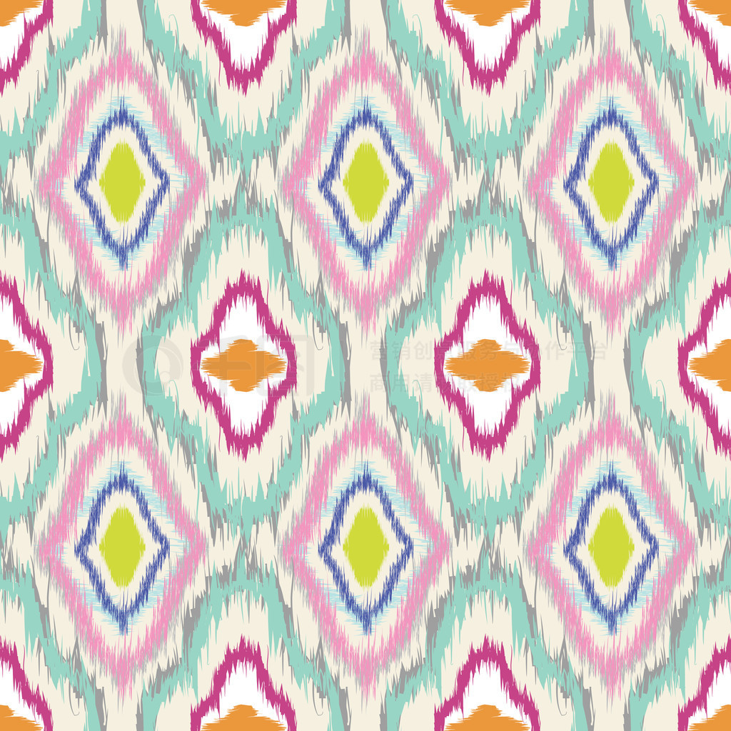 Ikat seamless pattern design