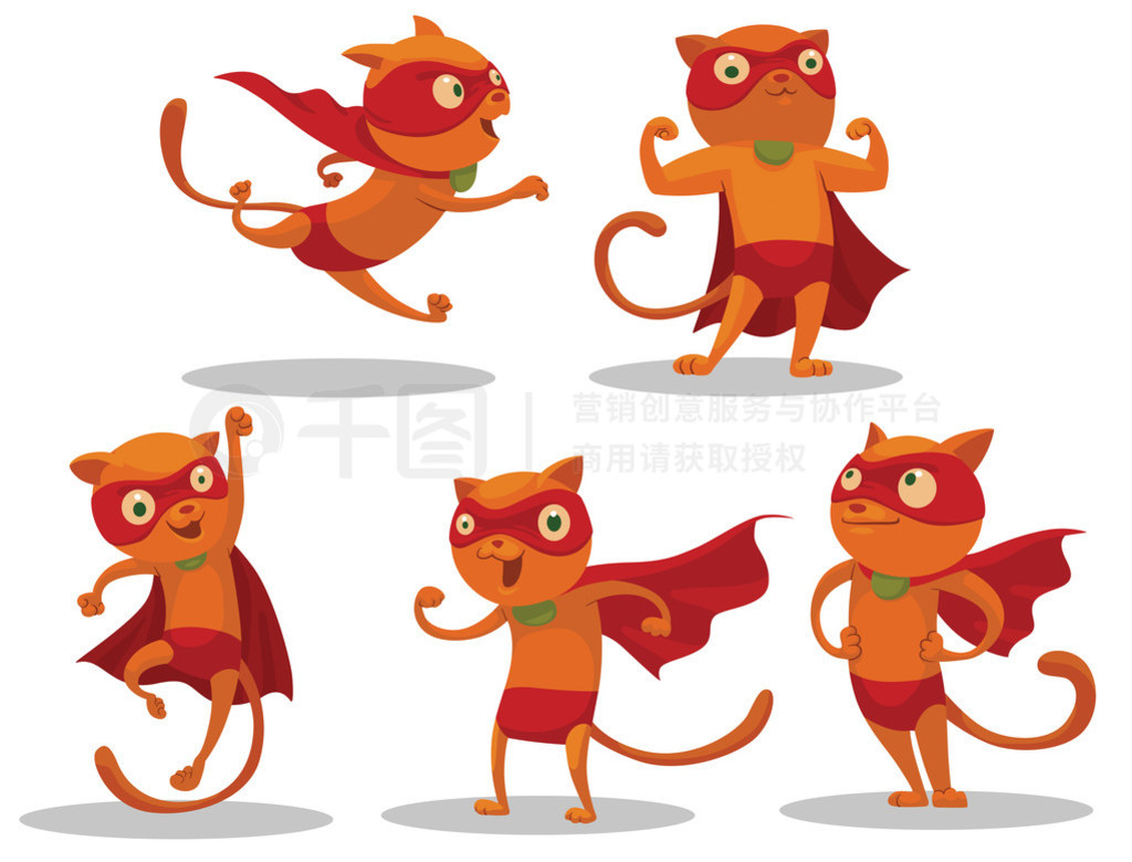 Set of Superhero Cats