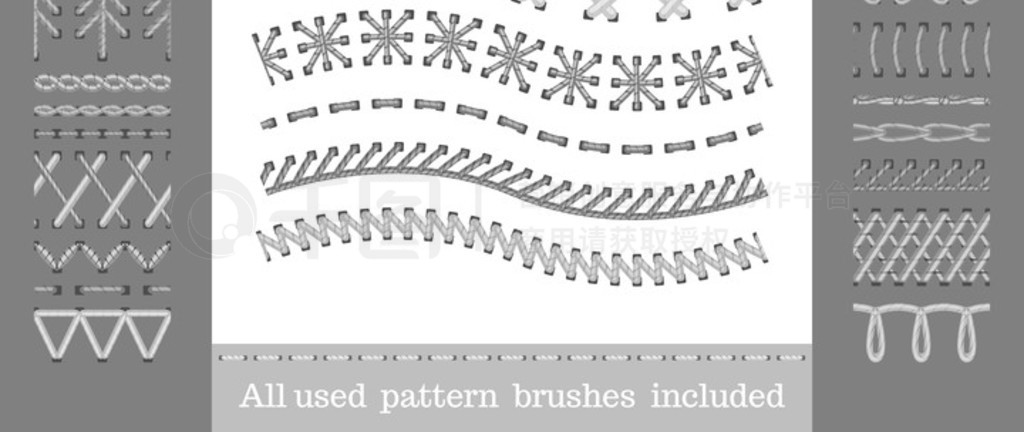 40 seamless white stitch brushes.