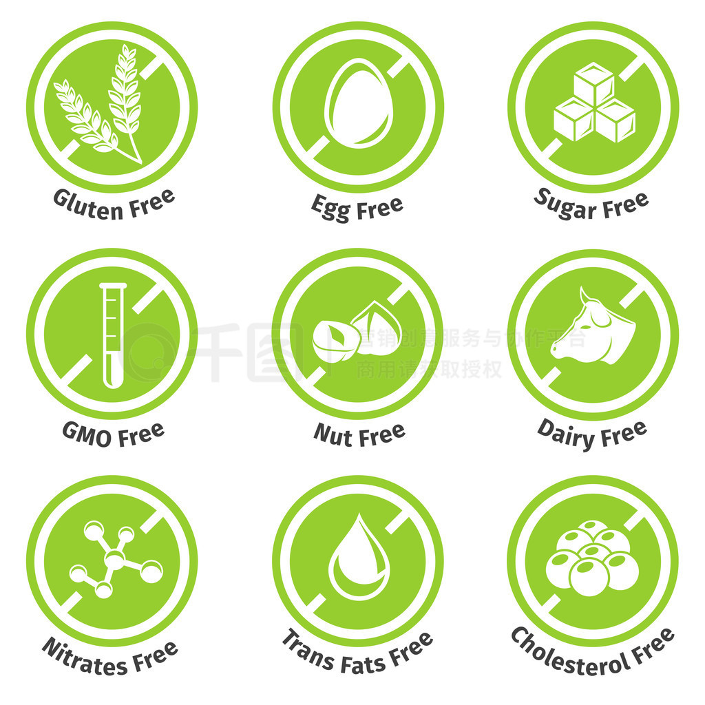 Allergen free products stickers