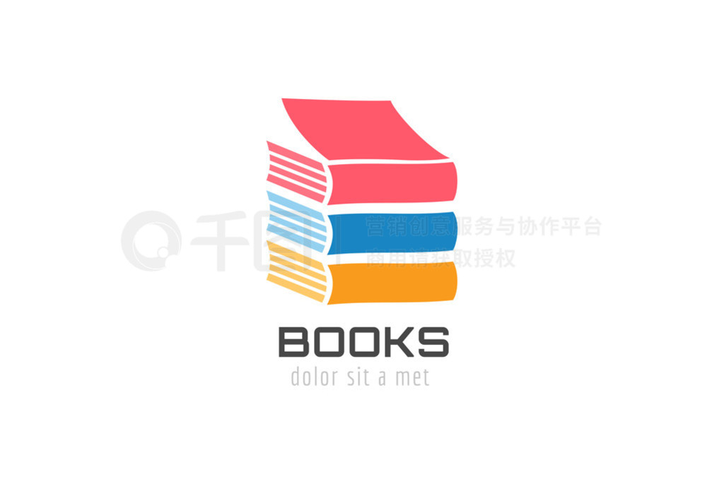 Book skyscraper template logo icon. Back to school. Education, university, college symbol or knowled