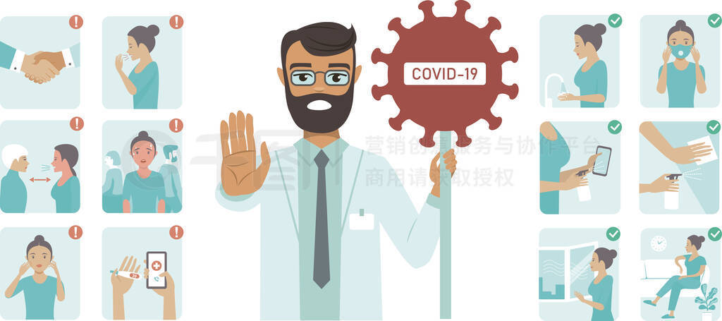 Coronavirus covid-19ʾҽSTOP־,˹.һƽʸͼ