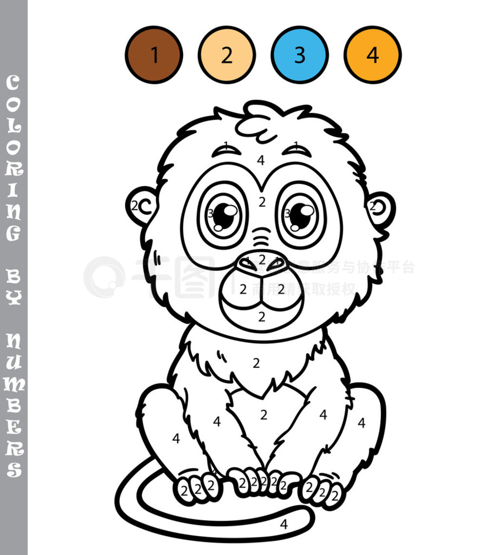 funny monkey coloring game.