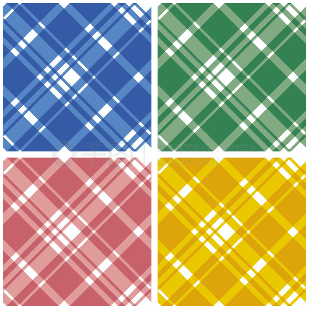 Abstract Tartan Chekered Seamless Pattern Set