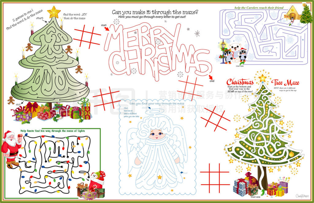 Placemat Christmas Printable Activity Sheet 4