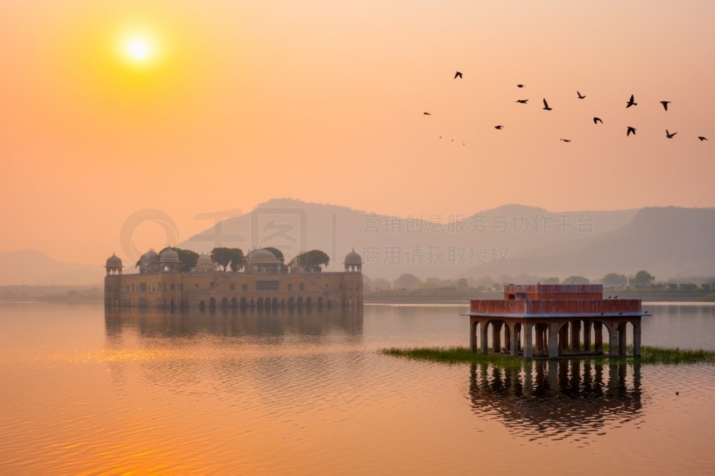 իֶճʱ֣ӡεر Jal Mahalˮȹ糿ΧѼӺ糿ӡ˹̹իֶիֶճʱ֣Jal Mahal ˮ糿ӡ˹̹