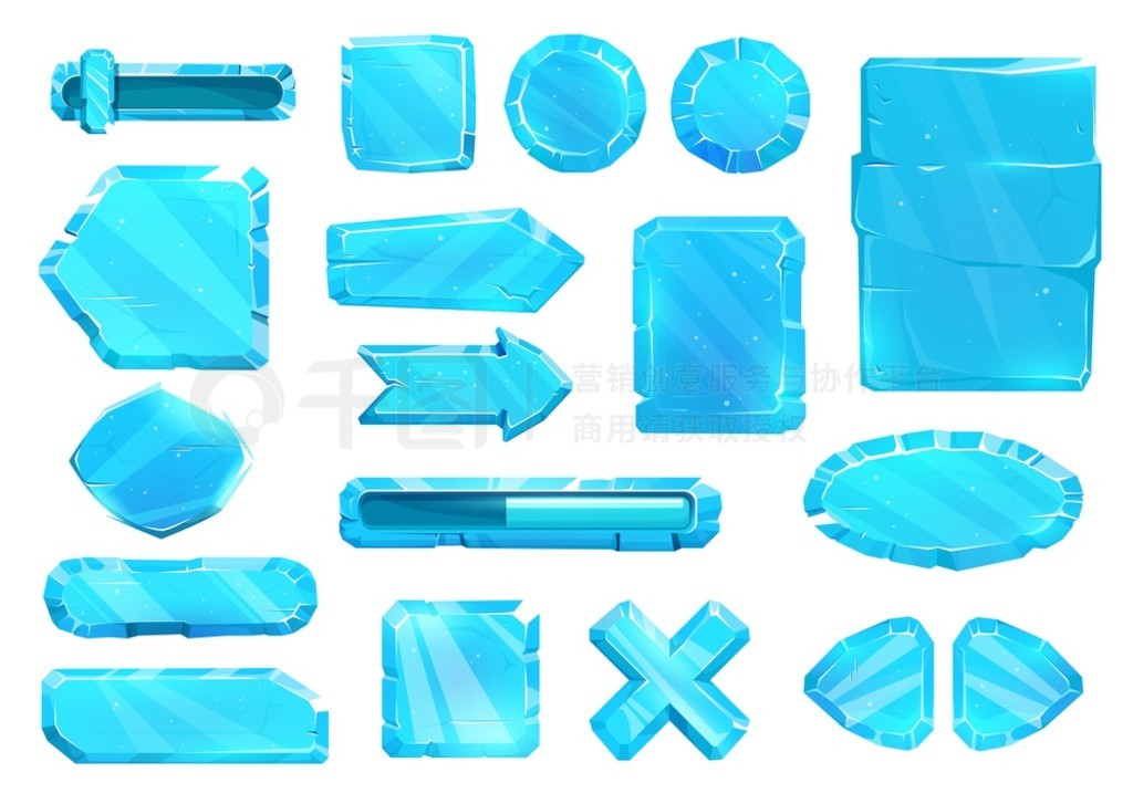 û桢ťͼͷʸϷʲ UI Ϸ Blue Ice UX  GUI ťйĿͨ˵Ͳ˵ͷû桢ť