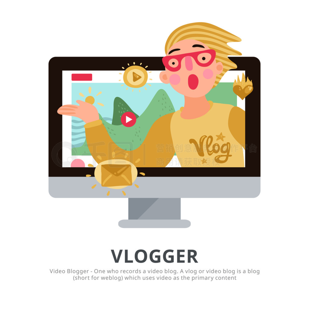 Vlogger ʾͷƽʸͼ Vloggerͼ