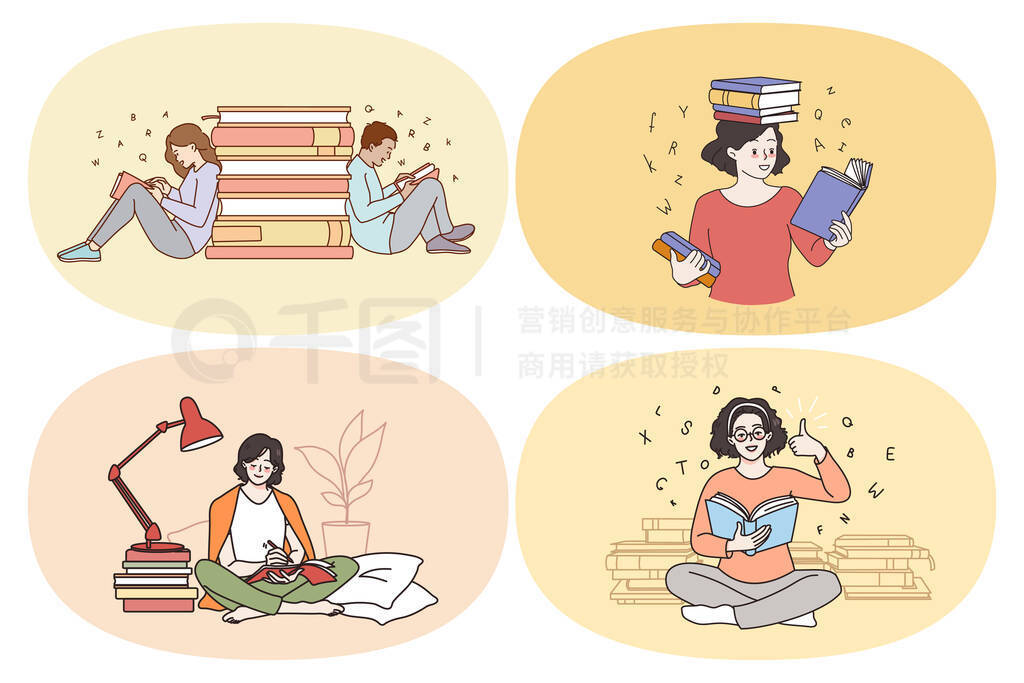 Learning from books and education concept