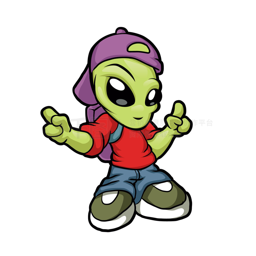 Cartoon hip hop alien.cartoon alien?.