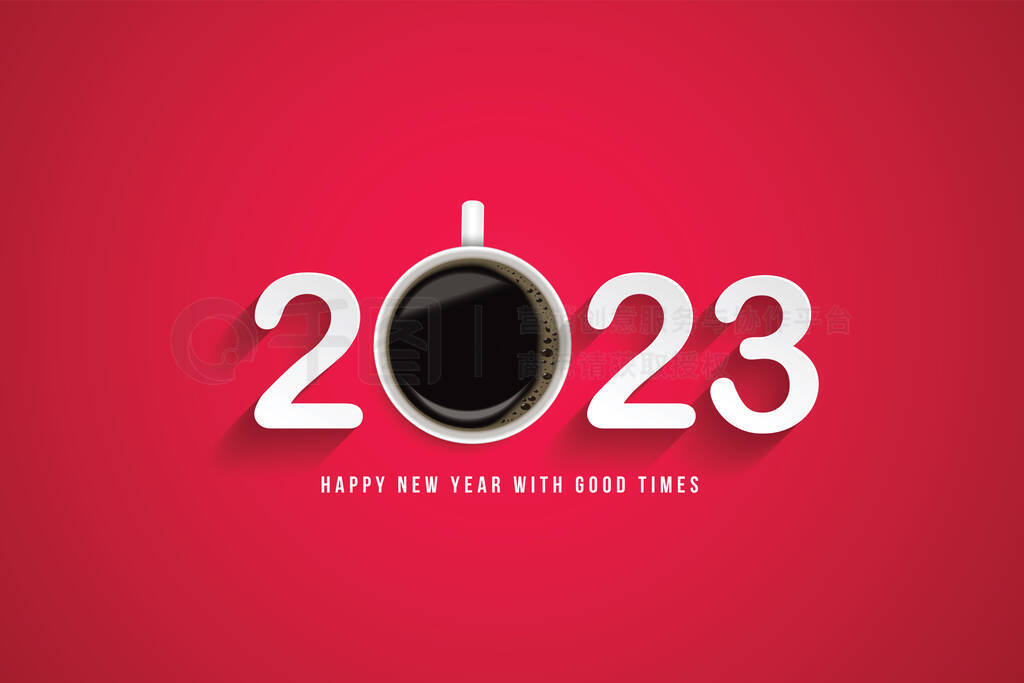 Happy New Year 2023 Enjoy a good time with your favorite cup of coffee. Coffee Poster Advertisement