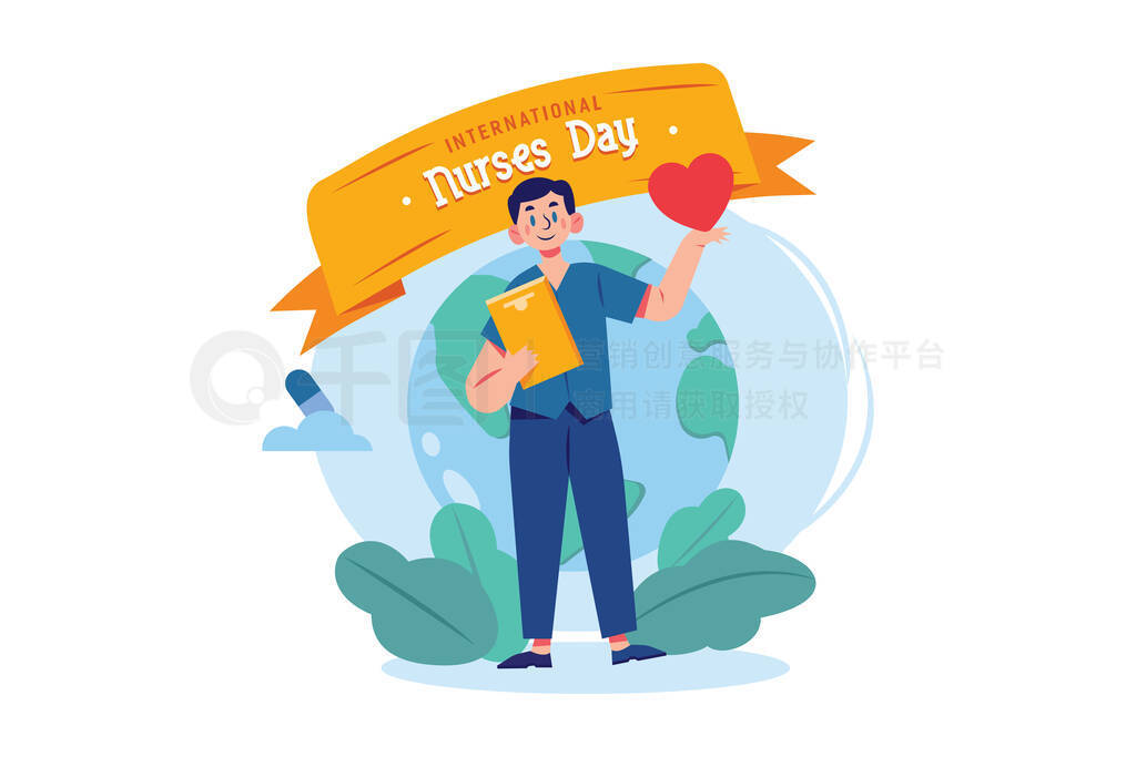 International Nurses Day Illustration concept. Flat illustration isolated on white background.