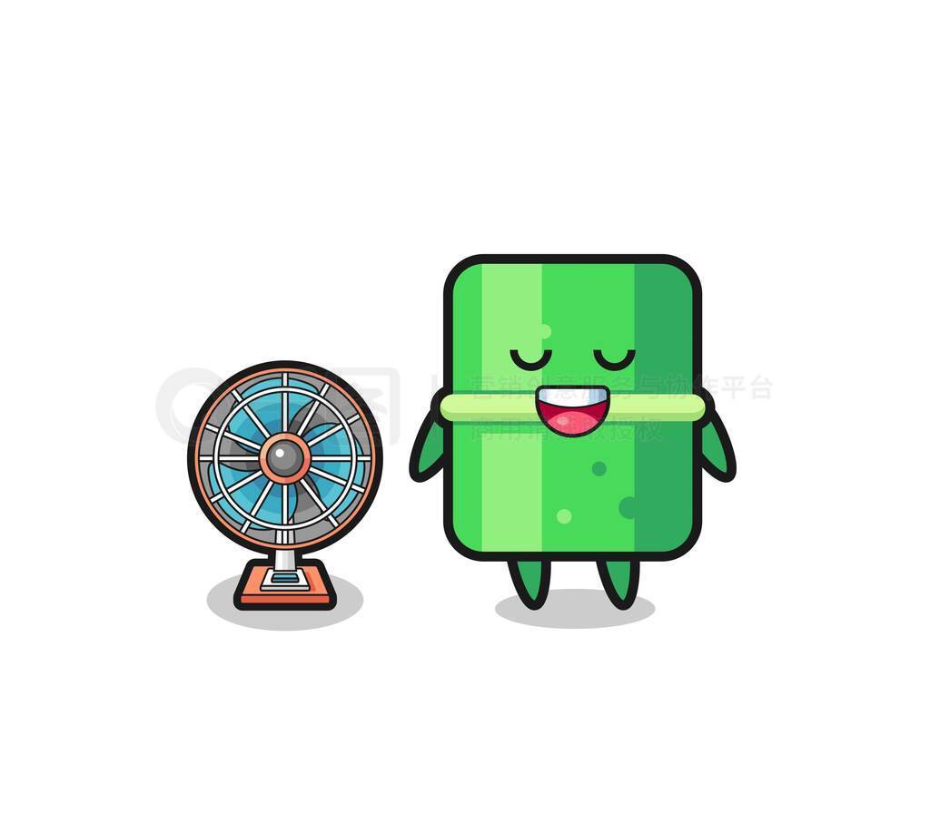 cute bamboo is standing in front of the fan , cute design