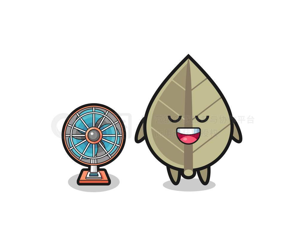 cute dried leaf is standing in front of the fan , cute design