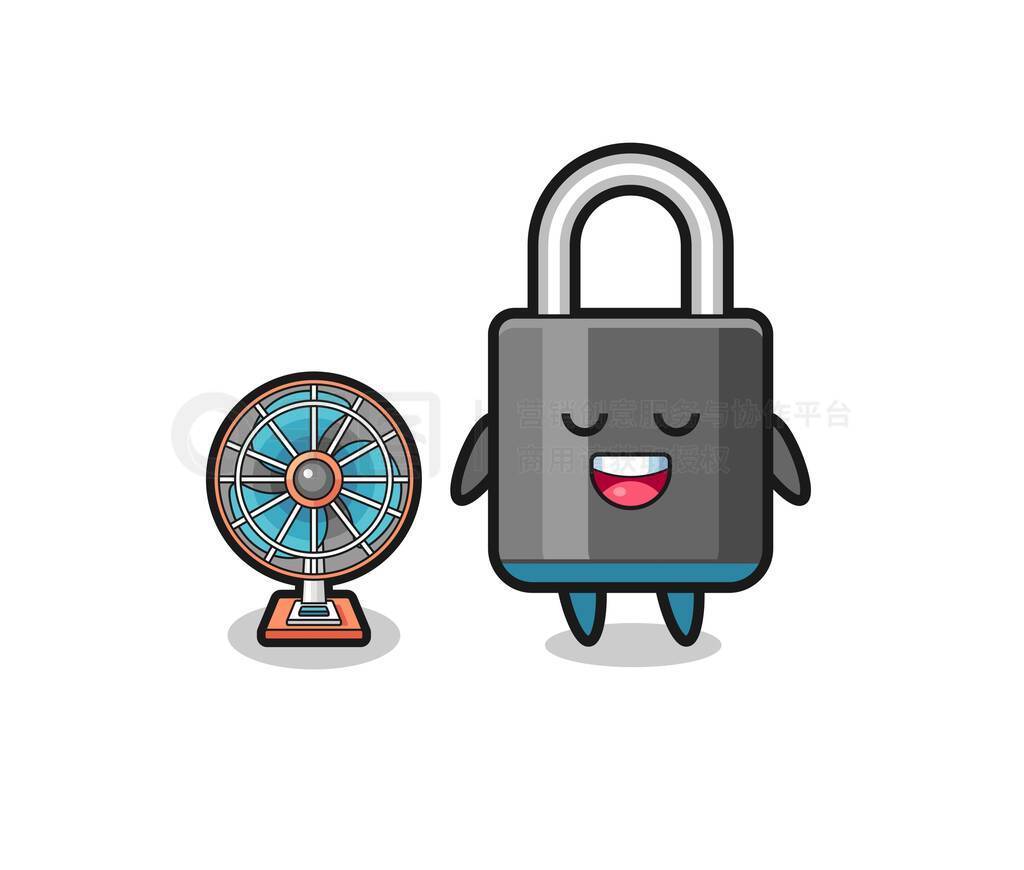 cute padlock is standing in front of the fan , cute design