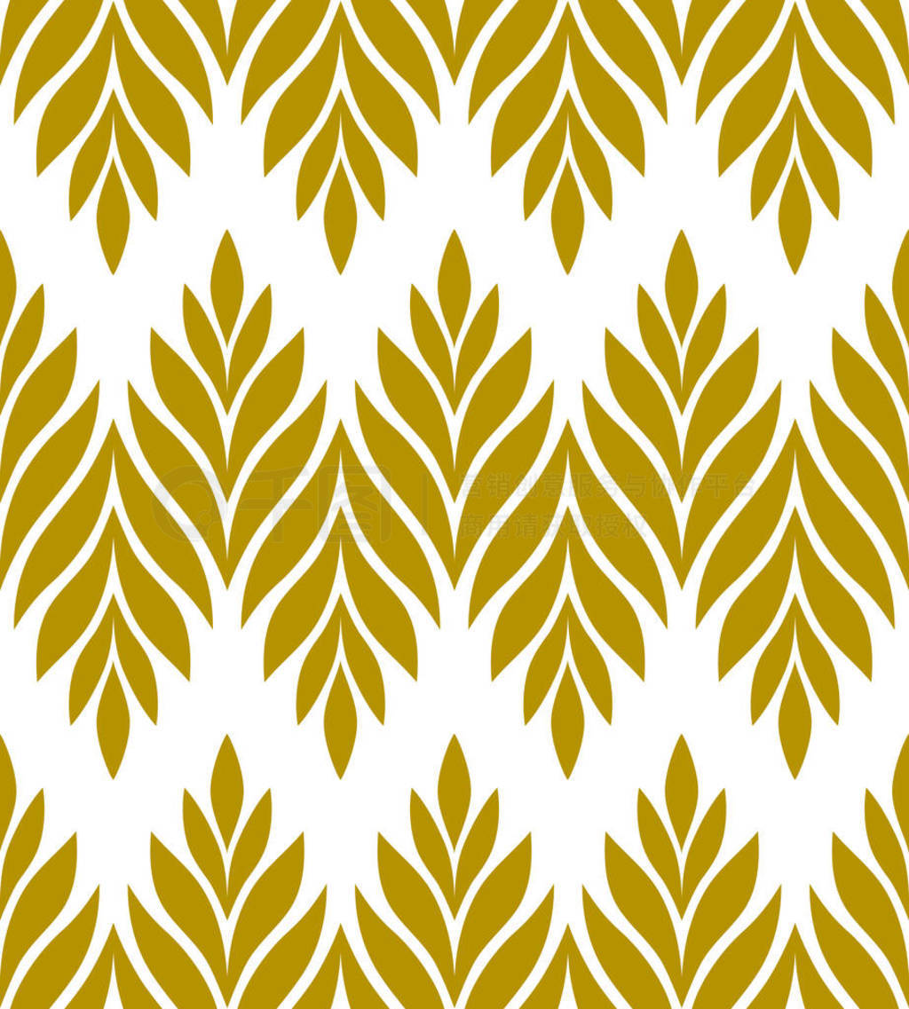 Geometric seamless pattern with leaves. Stylish abstract floral background. Vector illustration.