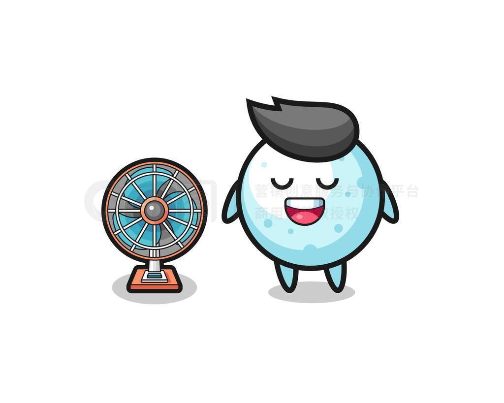 cute snow ball is standing in front of the fan , cute design