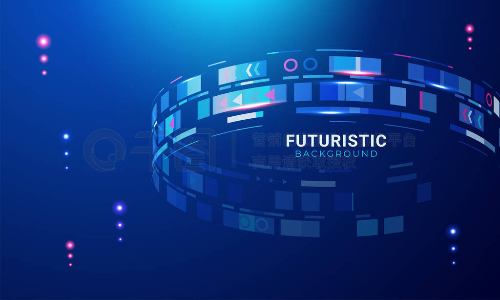 Futuristic and technology dark blue background