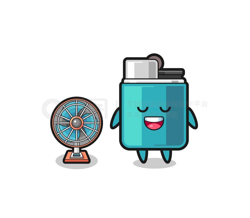 cute lighter is standing in front of the fan , cute design