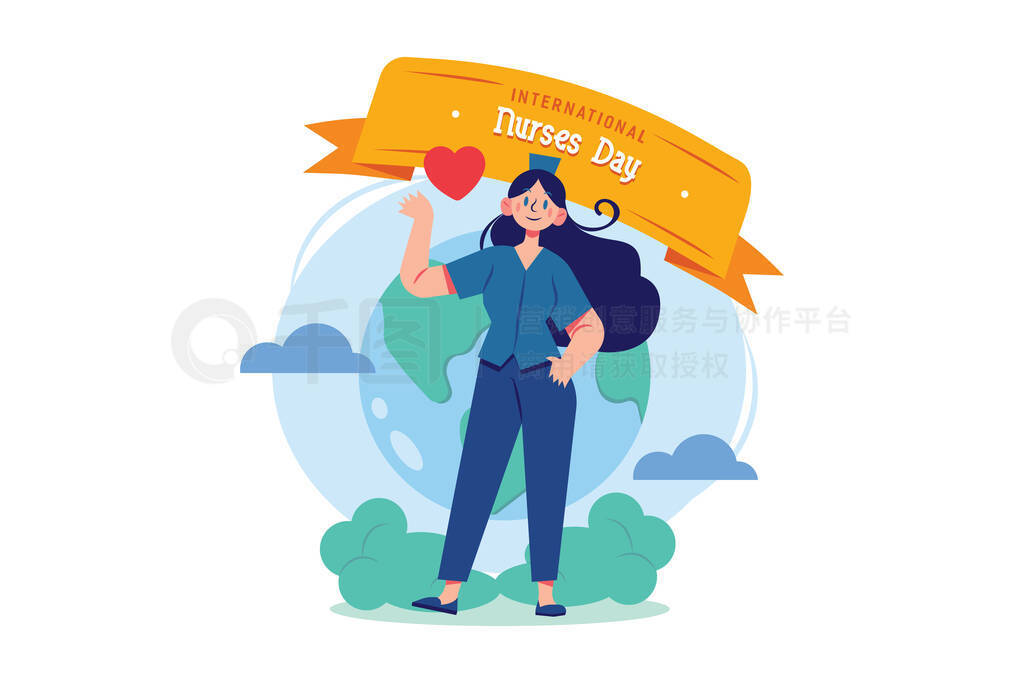 International Nurses Day Illustration concept. Flat illustration isolated on white background.