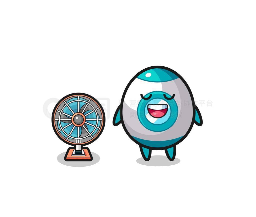 cute rocket is standing in front of the fan , cute design