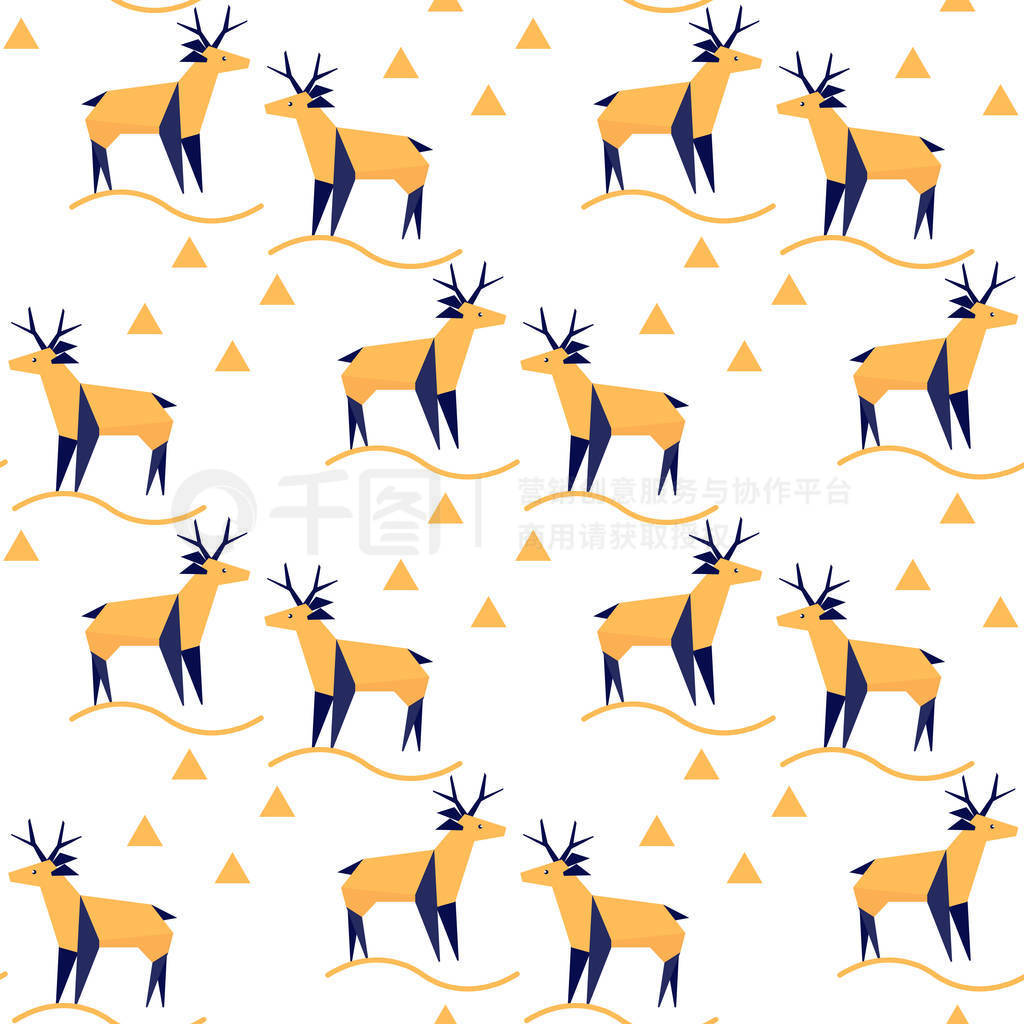 New year 2020 Merry Christmas Santa's deer origami