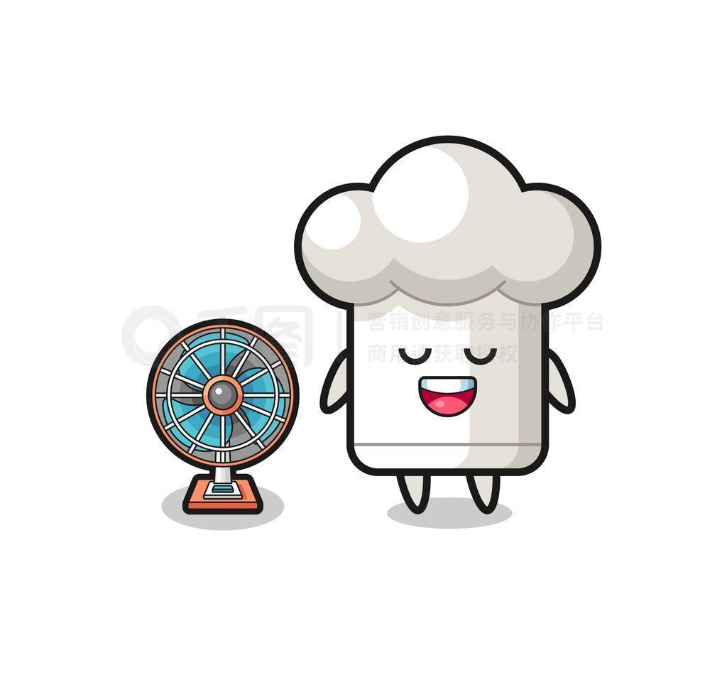 cute chef hat is standing in front of the fan , cute design