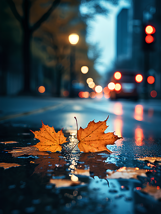 下雨天照片秋天图片