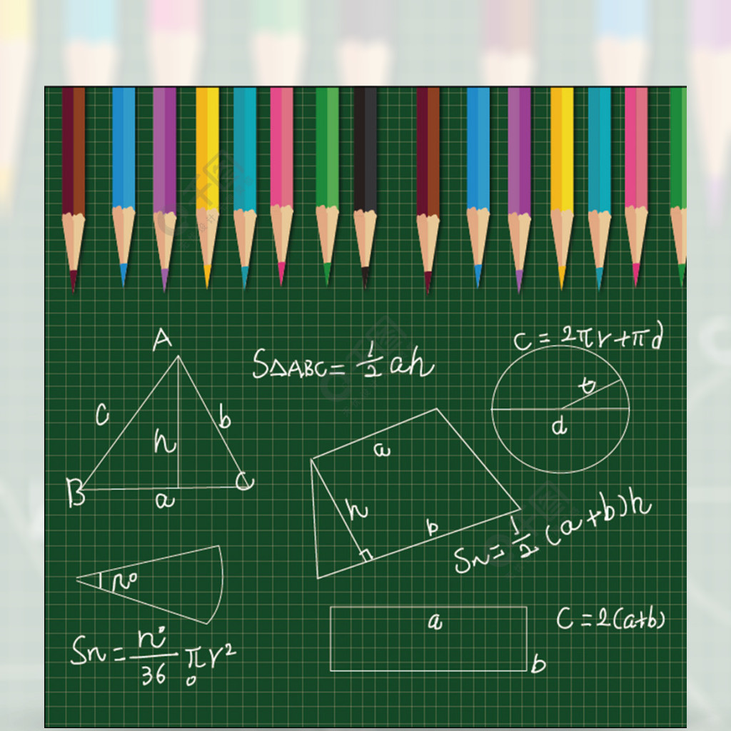 矢量創意鉛筆數學公式開學季背景2年前發佈