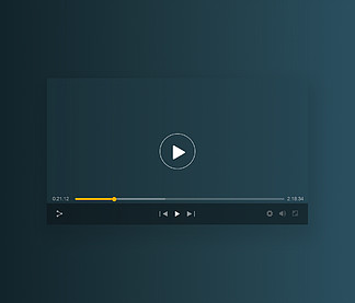 黑绿色视频播放器界面展示设计