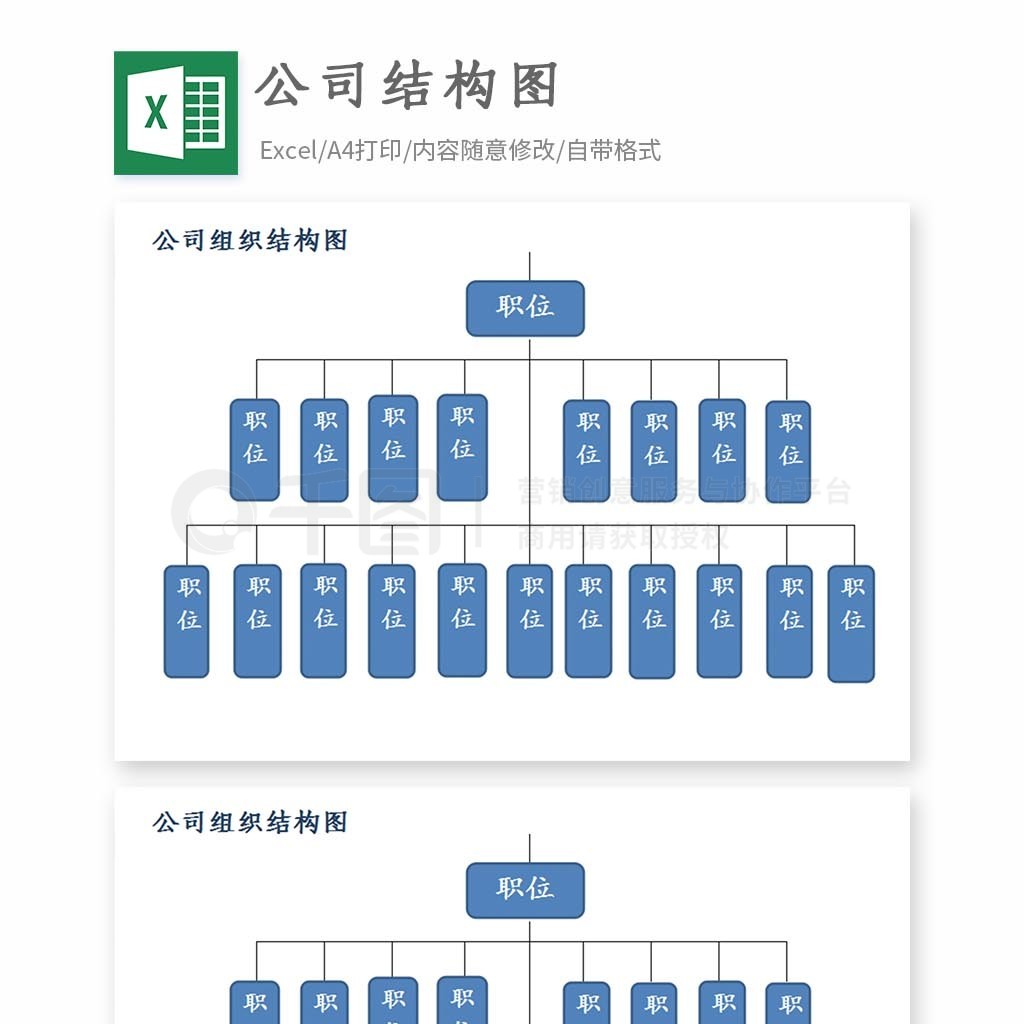 辦公室組織架構圖模板模板免費下載_xlsx格式_324像素_編號27730711