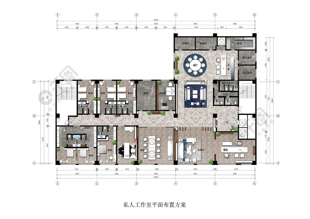 私人會所工裝平面圖