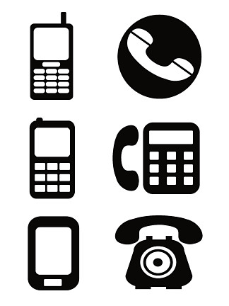 电话小图标符号 黑白图片