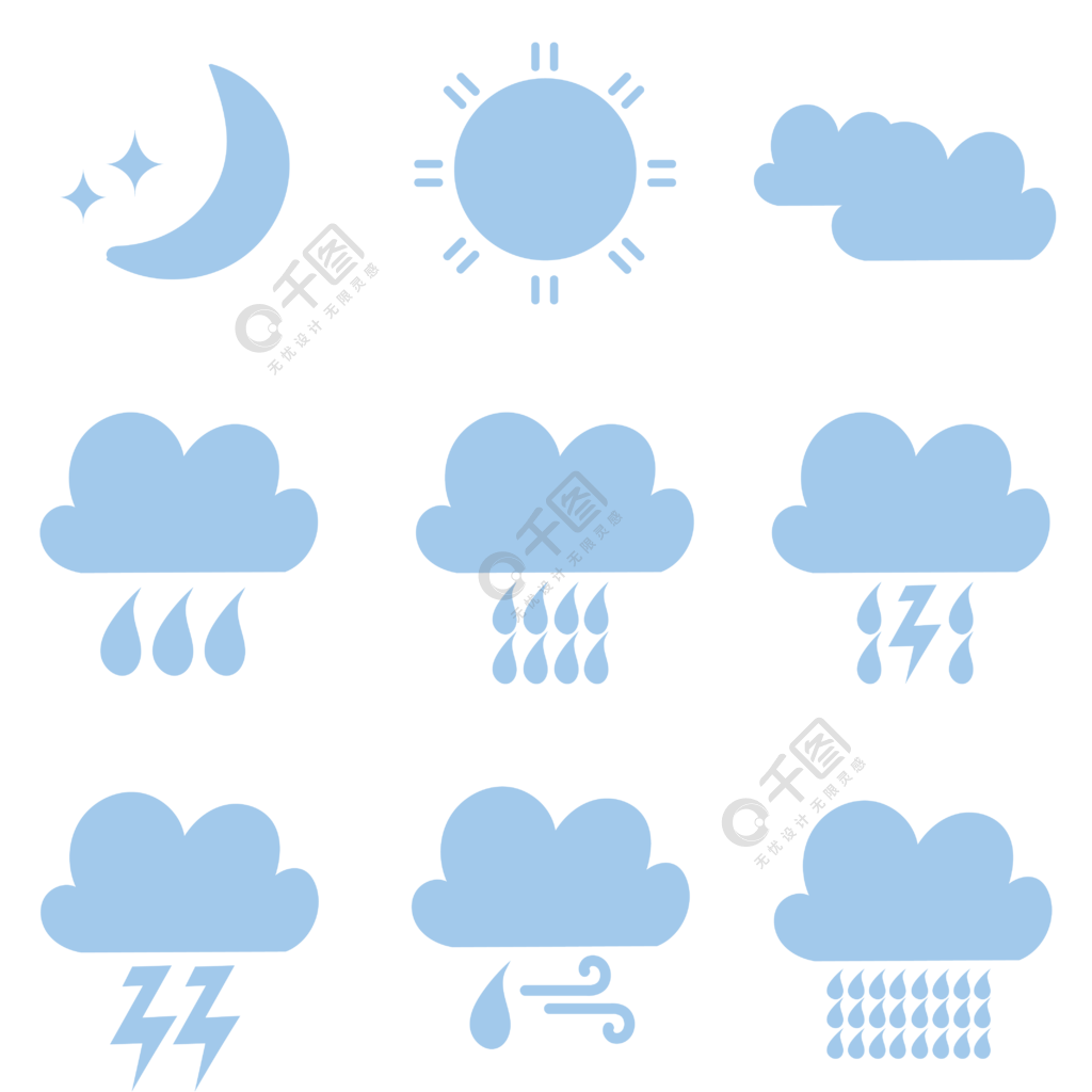 天氣預報圖標ai矢量素材下載