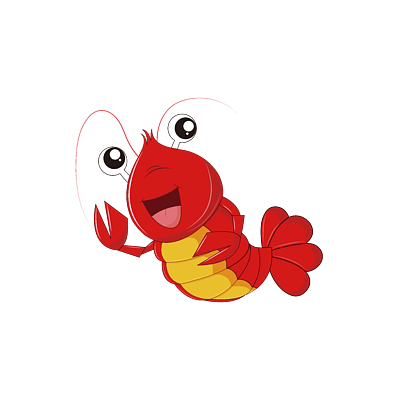 800红色的小龙虾手绘插画25800431扁平海鲜食材水产品螃蟹龙虾鱿鱼