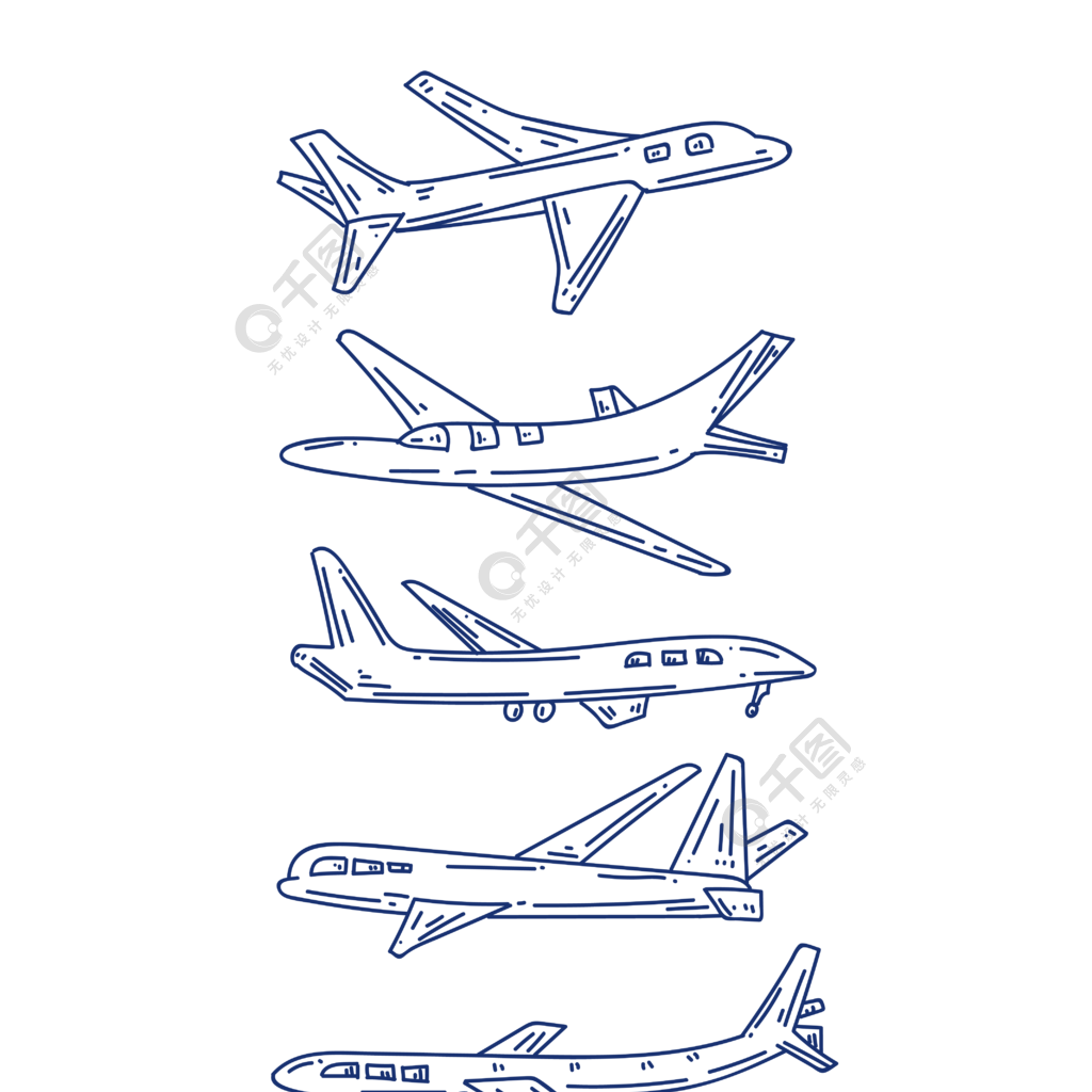 手繪的簡約飛機素材模板免費下載_psd格式_3072像素_編號28698983-千