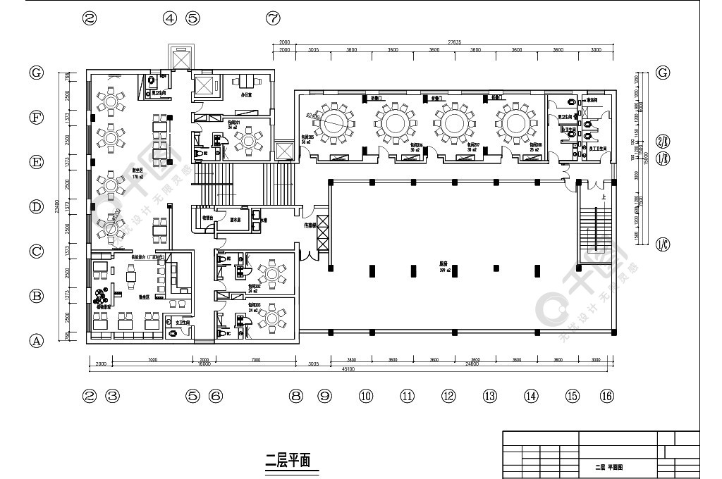 中餐厅平面图 布局图片