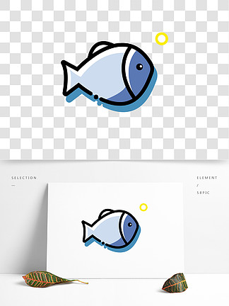 藍白魚mbe卡通可愛海洋動物元素