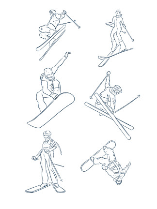 滑雪跳台 简笔画图片