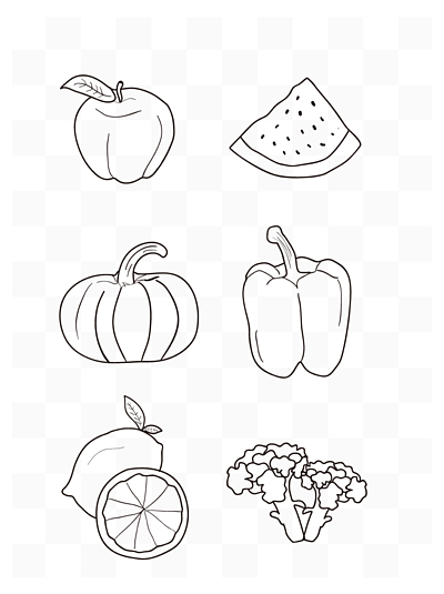 秋天的蔬菜水果简笔画图片