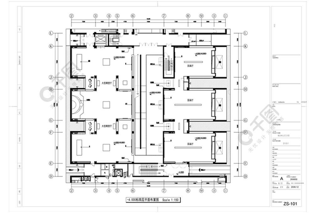 cad藝術館展廳平面佈置圖