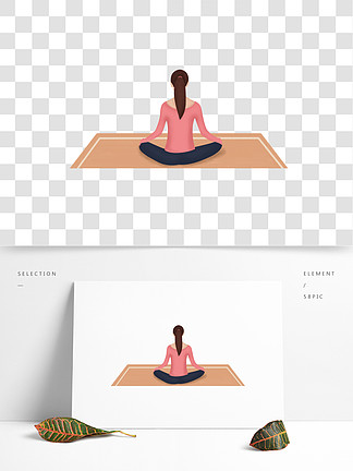 手繪做 i>瑜 /i> i>伽 /i>的女生背影 i>設 /i> i>計 /i>