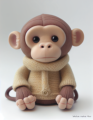 粘土猴子可爱图片