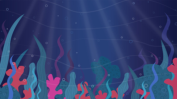 治愈系深海海底世界插画背景